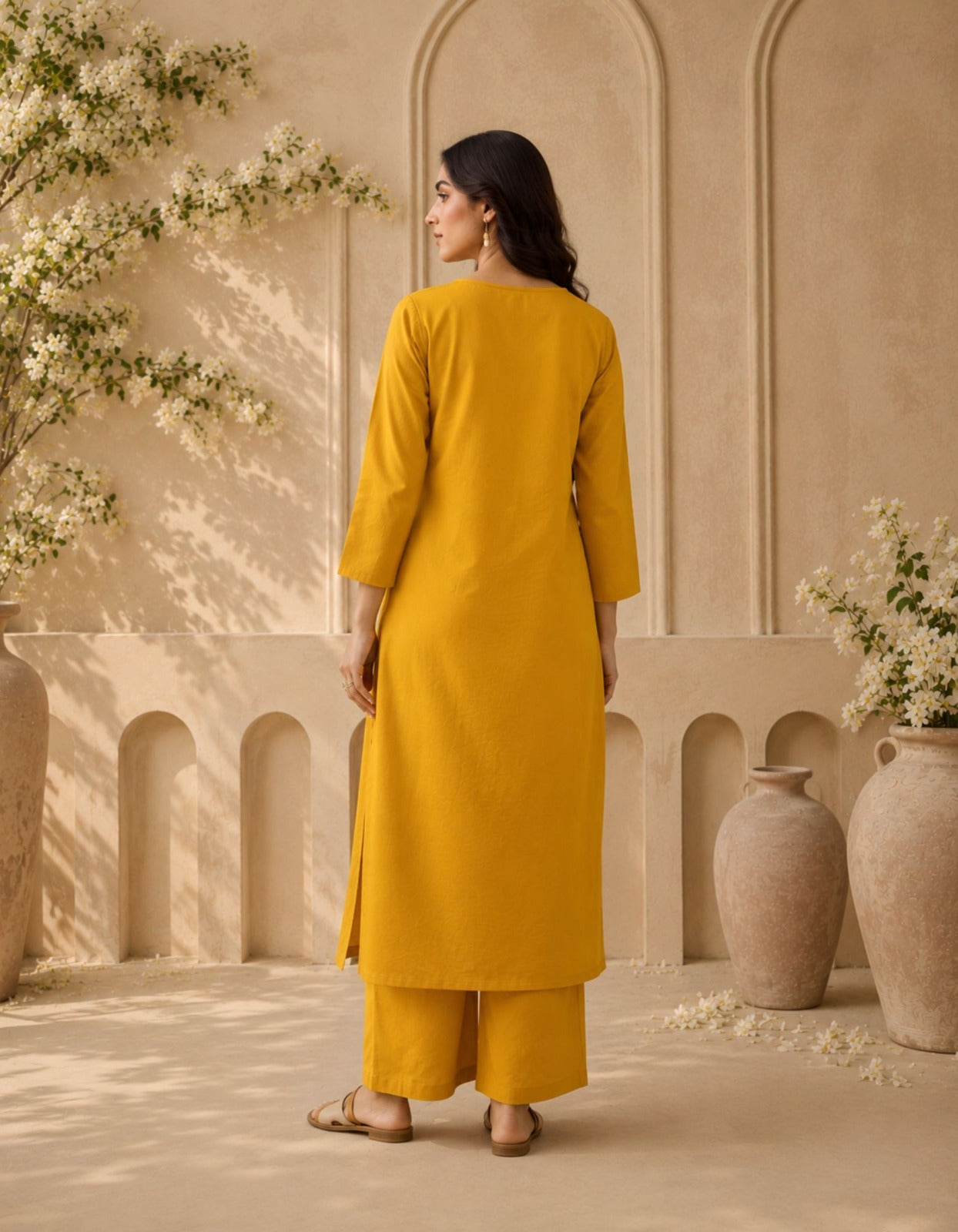Women's Mustard Kurti Co-ord Set (Copy) (Copy)